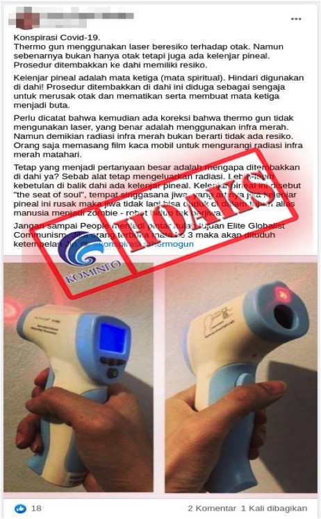 [HOAKS] Thermo Gun Merusak Kelenjar Pineal