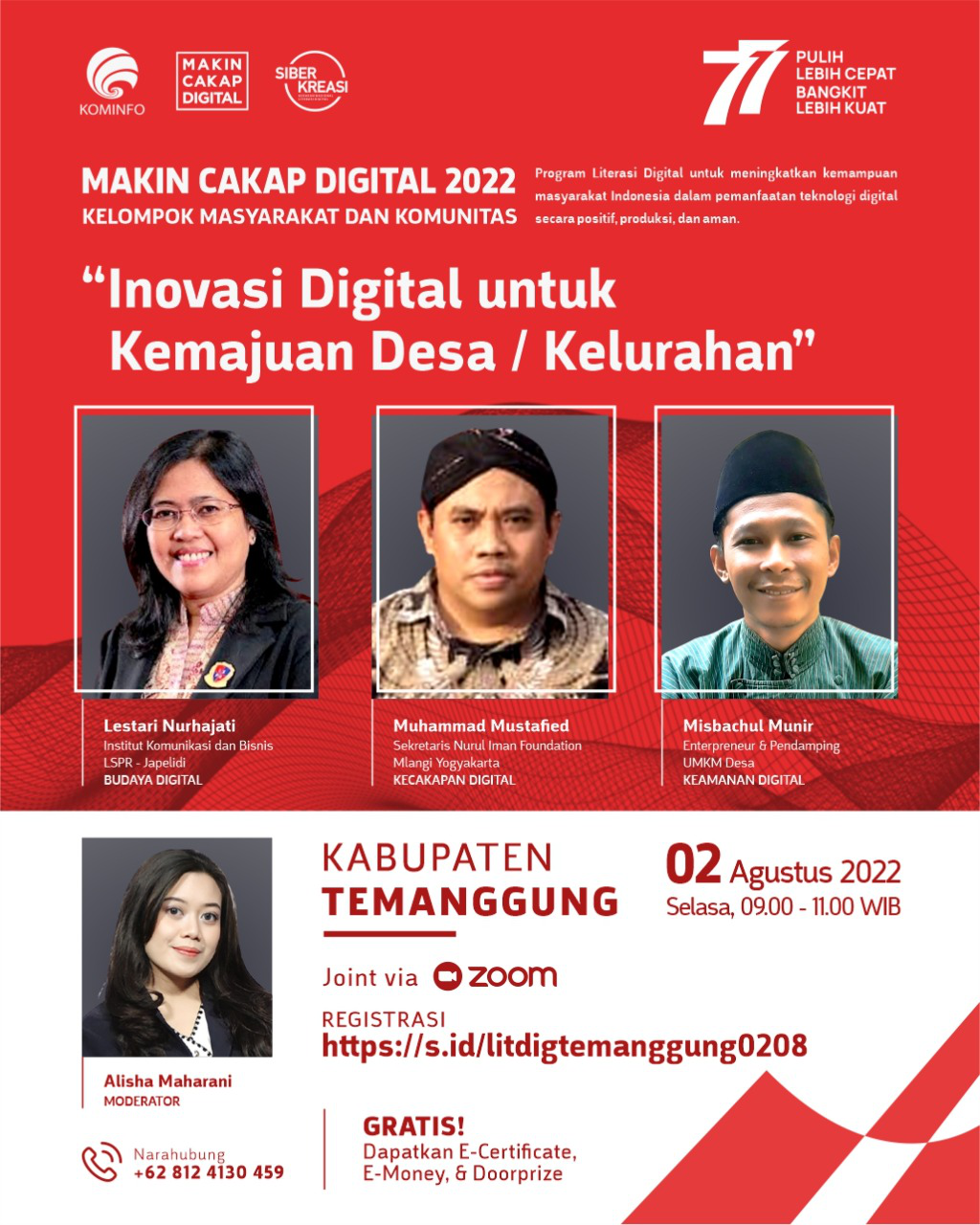 WEBINAR (INDONESIA MAKIN CAKAP DIGITAL) DI KABUPATEN TEMANGGUNG 