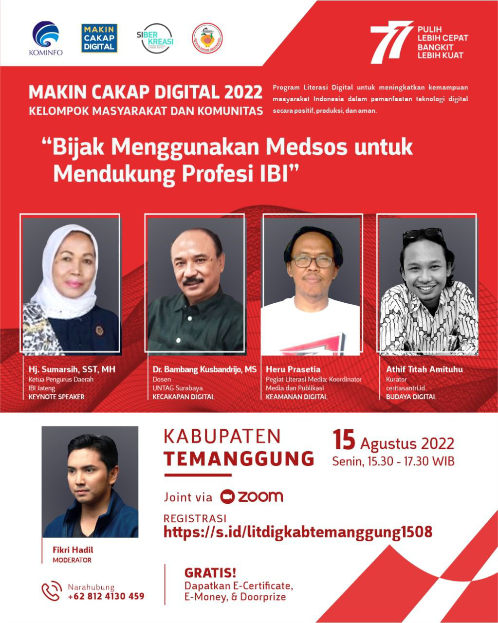 WEBINAR (INDONESIA MAKIN CAKAP DIGITAL) DI KABUPATEN TEMANGGUNG 