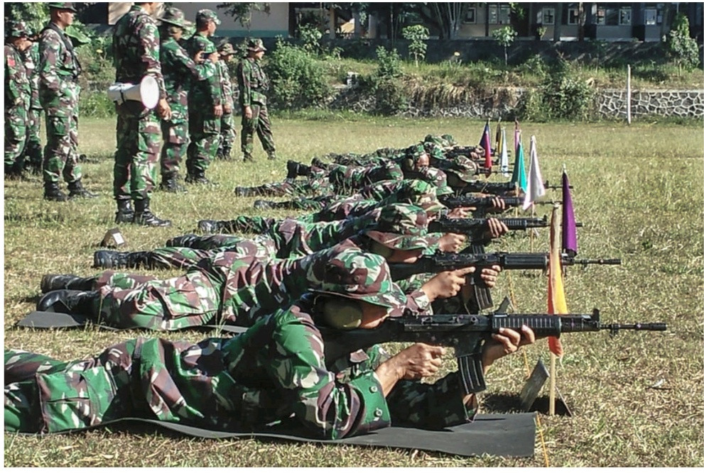 346 Personil Kodim 0706/Temanggung Gelar Latihan Menembak