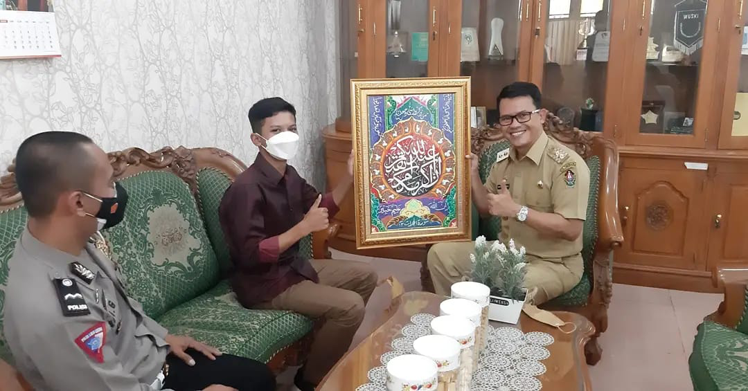 Maju Lomba Kaligrafi Provinsi, Raffi Minta Restu ke Wabup