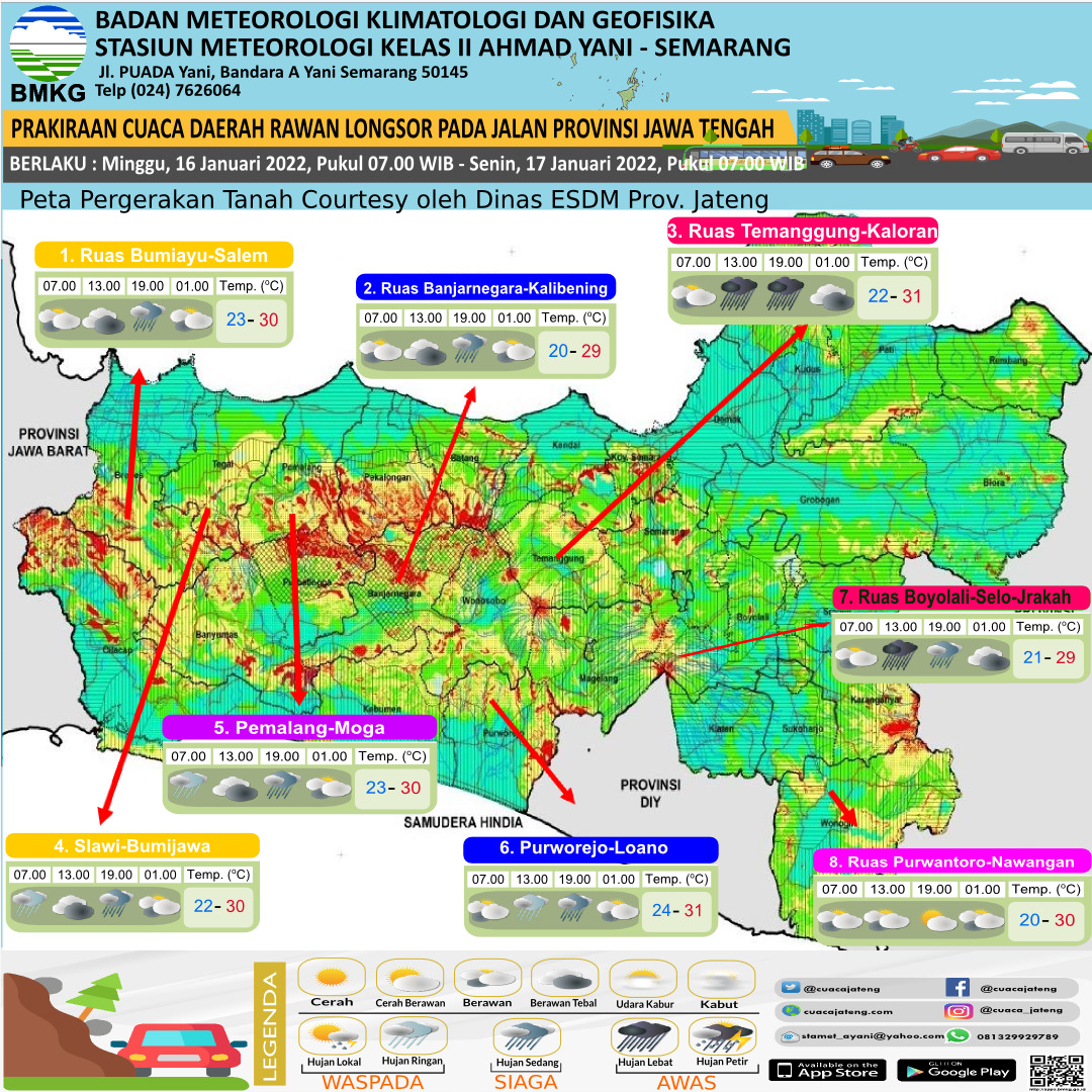 BMKG: Adanya Peningkatan Curah Hujan di Jawa Tengah