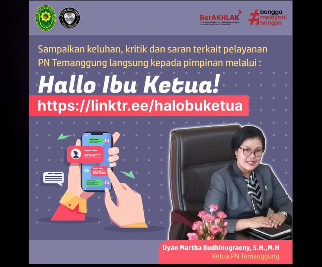 PN Temanggung Luncurkan (Hallo Ibu Ketua)