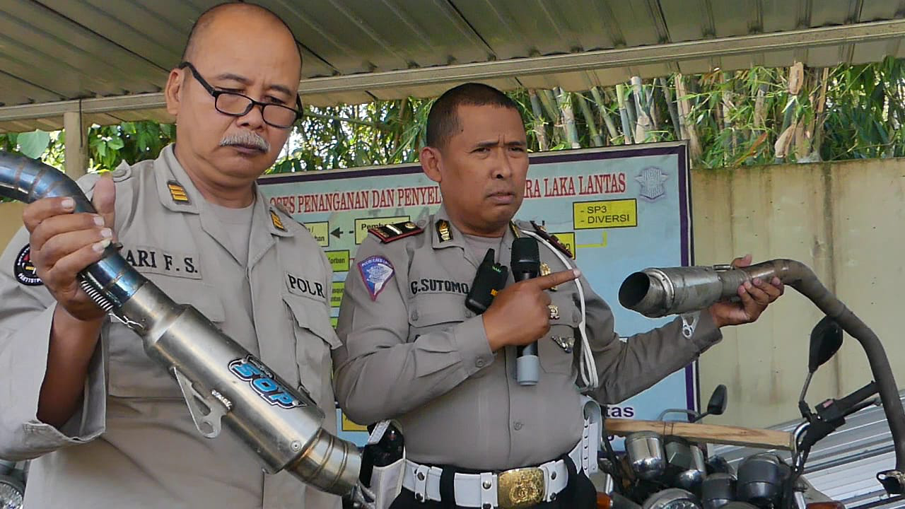 Satlantas Polres Temanggung Gencarkan Penertiban Knalpot Brong