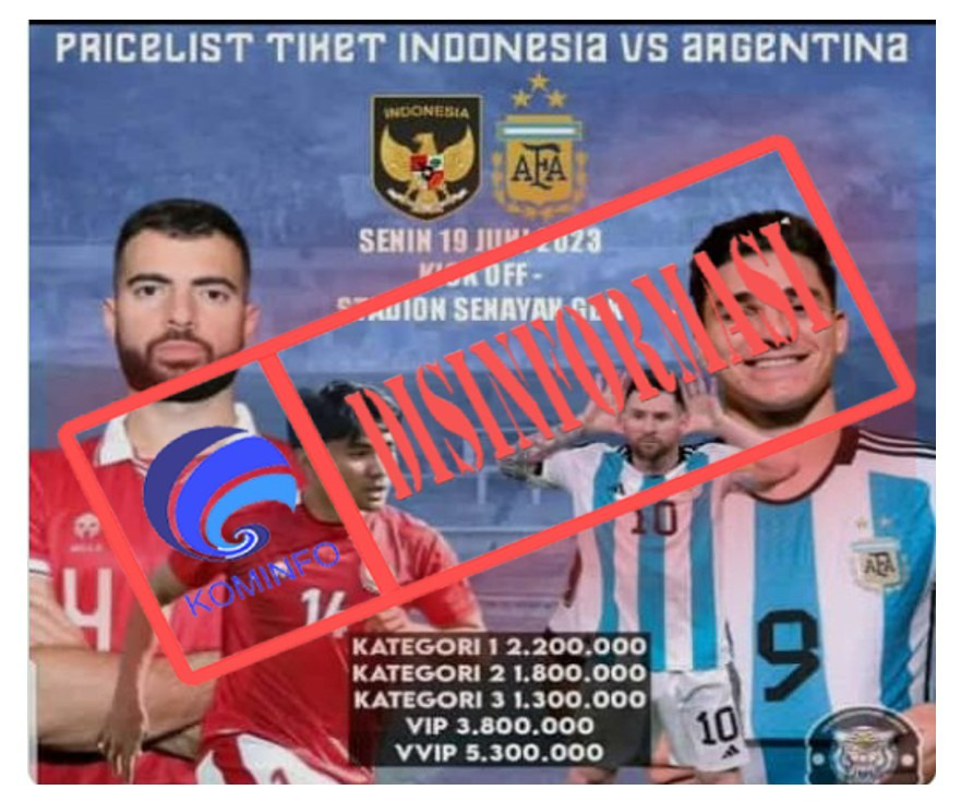 [CEK FAKTA] Harga Tiket Pertandingan Indonesia vs Argentina di Stadion Utama GBK