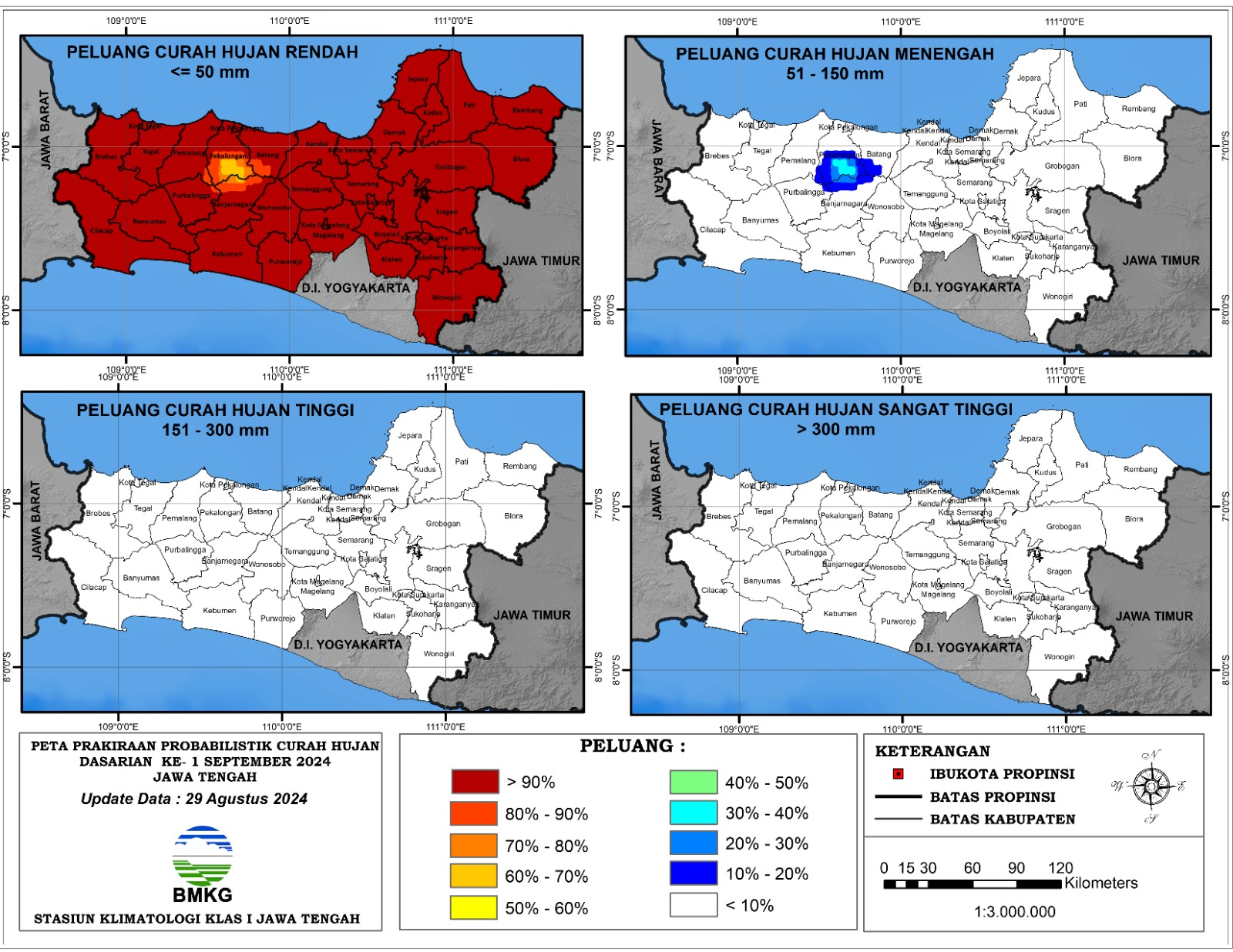 Hasil Monitoring HTH dan Analisis Curah Hujan Dasarian ke-3 Agustus 2024