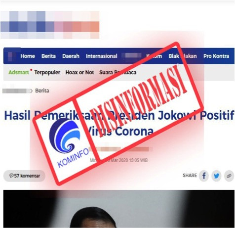 [DISINFORMASI] Presiden Jokowi Positif Virus Corona