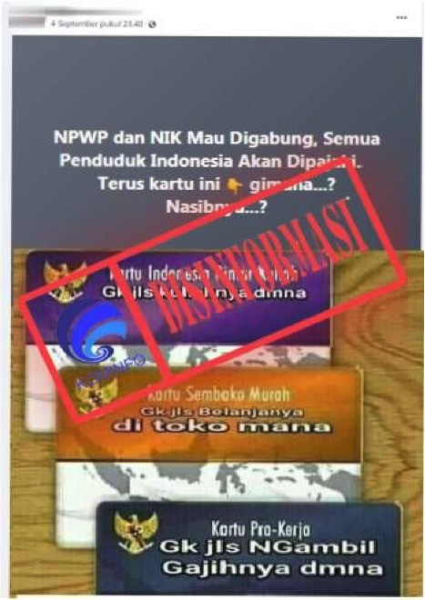 [DISINFORMASI] Semua Penduduk Indonesia akan Dipajaki