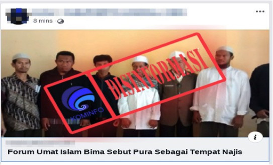 [DISINFORMASI] Forum Umat Islam Bima Sebut Pura sebagai Tempat Najis