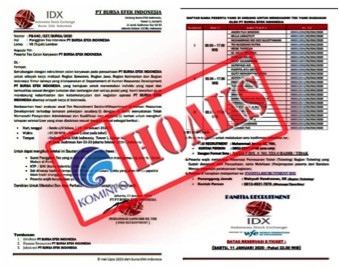 [HOAKS] Panggilan Tes Calon Karyawan PT Bursa Efek Indonesia