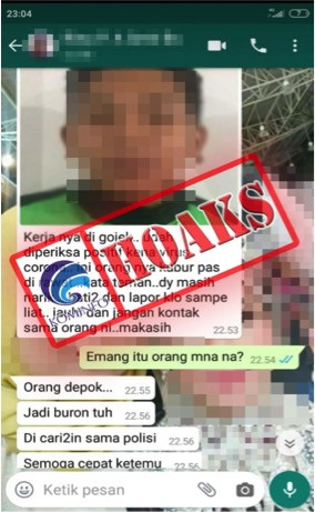 [HOAKS] Mitra Gojek yang Diduga Suspect Corona Melarikan Diri dari Rumah Sakit Persahabatan