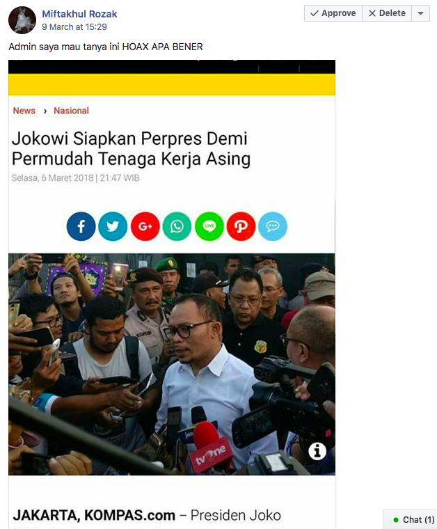 [SALAH] - Jokowi Siapkan Perpres Demi Permudah Tenaga Kerja Asing