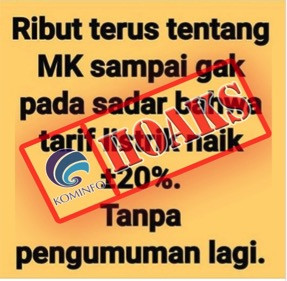 [HOAKS] “Ribut Terus tentang MK Sampai Gak Pada Sadar Bahwa Tarif Listrik Naik Kurang Lebih 20% Tanp