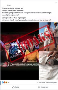 [HOAKS] Ganti Presiden atau Ingin Negeri Ini Hancur Dijajah Cina