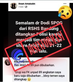 [DISINFORMASI] Dokter Dodi SPOG Ditangkap Polisi karena Menjadi Tim Medis dan Share Foto-foto Aksi 2