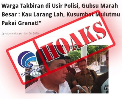 [HOAKS] Gubernur Sumut Edy Rahmayadi Ancam Akan Sumpal Mulut Polisi Pakai Granat