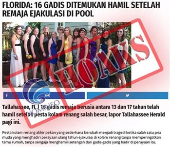 [HOAKS] 16 Gadis Ditemukan Hamil Setelah Seorang Bocah Lelaki Berejalukasi di Kolam Renang