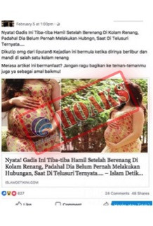 [HOAKS] Wanita Hamil Setelah Berenang di Kolam Renang