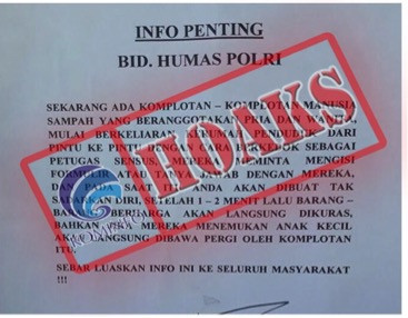 [HOAKS] Komplotan Penipuan Menyamar Menjadi Petugas Sensus