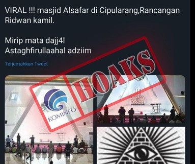 [HOAKS] Simbol illuminati di Masjid Al Safar Rancangan Ridwan Kamil