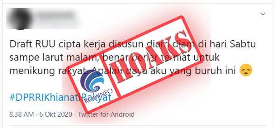 [HOAKS] RUU Cipta Kerja Disusun Secara Diam-diam