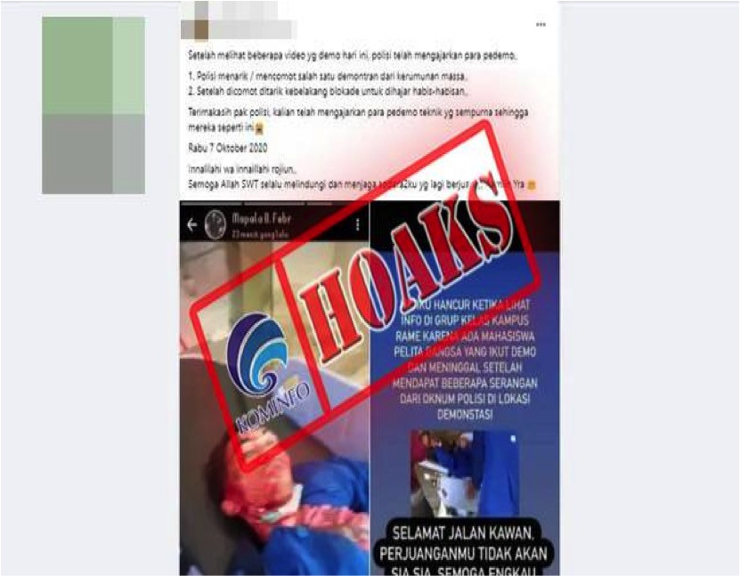 [HOAKS] Mahasiswa UPB Ikut Demonstrasi Meninggal Dunia