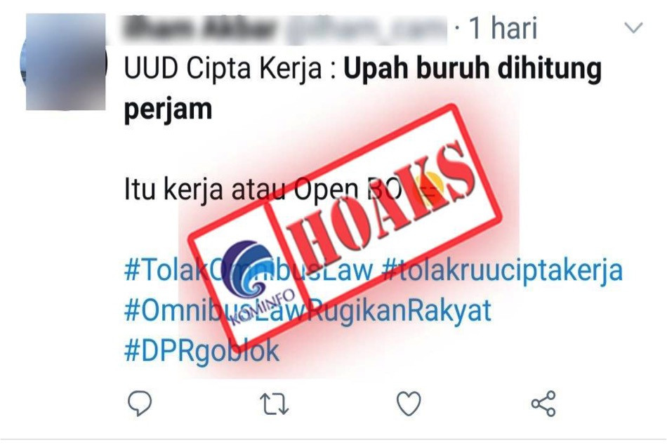 [HOAKS] Upah Buruh Dihitung Per-jam