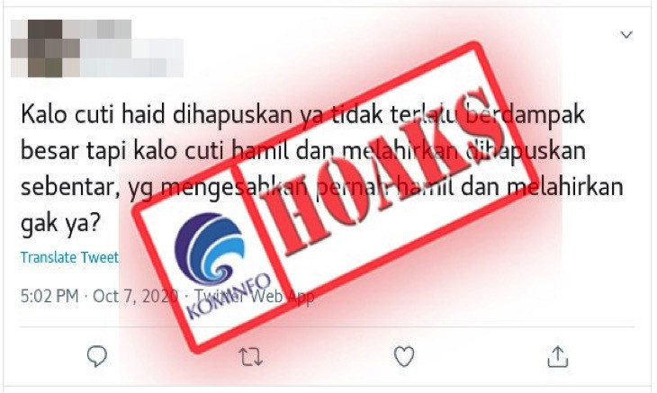 [HOAKS] Omnibus Law Menghapus Cuti Haid, Hamil dan Melahirkan