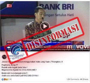 [DISINFORMASI] Jokowi Meminta Masyarakat Pakai Mata Uang Yuan Tiongkok