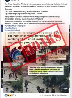 [HOAKS] Kepolisian Thailand Menyayangkan Pernyataan Tito Karnavian