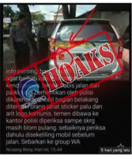 [HOAKS] Penempelan Stiker PKI di Mobil yang Terparkir