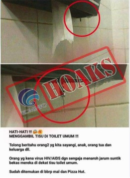 [HOAKS] Jarum Suntik HIV/AIDS di Toilet Umum