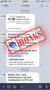 [HOAKS] Voucher Gratis Go-Pay Rp500 Ribu di LINE