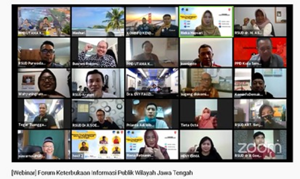 PPID Utama Temanggung Ikuti Webinar Forum KIP  Wilayah Jawa Tengah